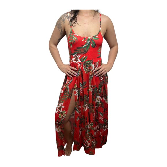 Swimsuit Dress One Piece Red Tropical Beach Vacation Vibes Women's Size Small - Picture 14 of 14